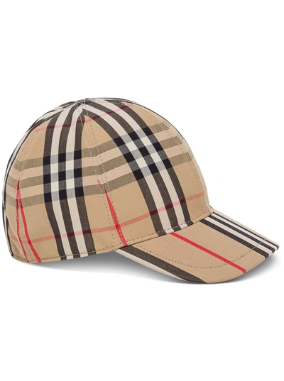 Shop Burberry Kids Vintage Check Baseball Cap In Beige