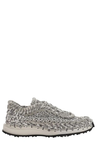 Shop Valentino Crochet Lace In Grey