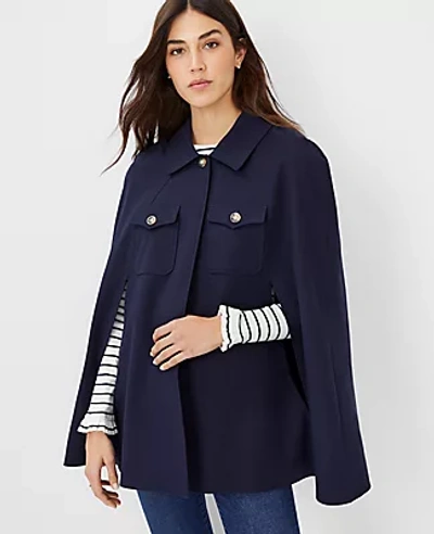 Shop Ann Taylor Trench Cape In Night Sky