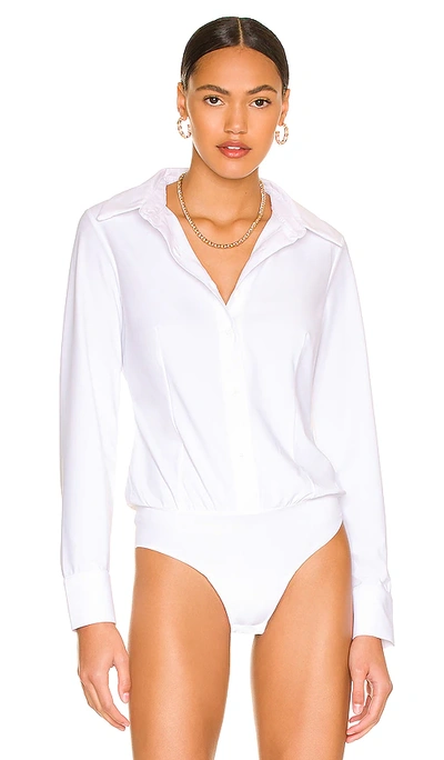Commando Classic Button Down Bodysuit In White