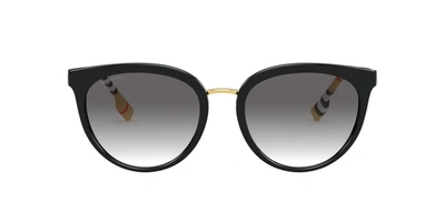 Shop Burberry Eyewear Oversized Round Frame Sunglasses In Black