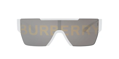 Shop Burberry Eyewear Shield Frame Sunglasses In White