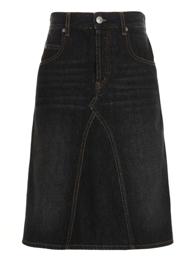 Isabel Marant Étoile Fiali Cotton Denim Skirt In Black | ModeSens