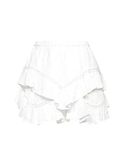 Shop Isabel Marant Étoile Flounced Jocadia Shorts In White