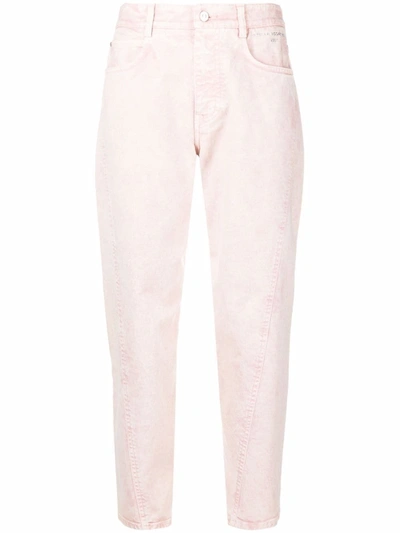 Shop Stella Mccartney Faded Cropped Jeans In Pink