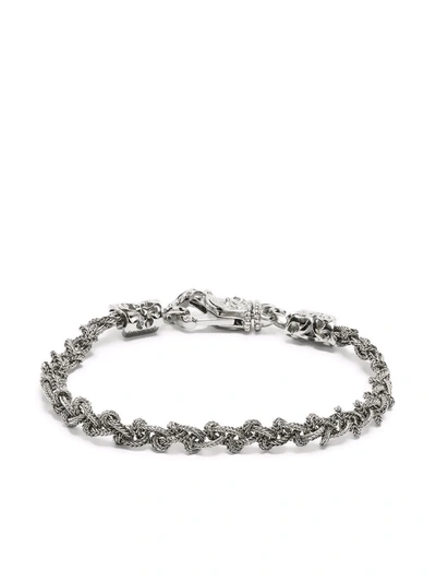 Emanuele Bicocchi Knot Braid Sterling Silver Bracelet In Silver