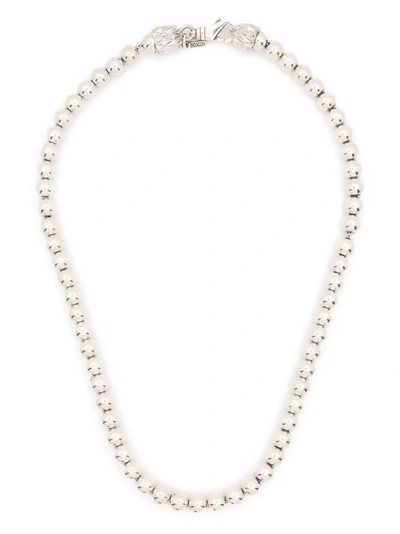 Shop Emanuele Bicocchi Beaded Chain Necklace In Silver