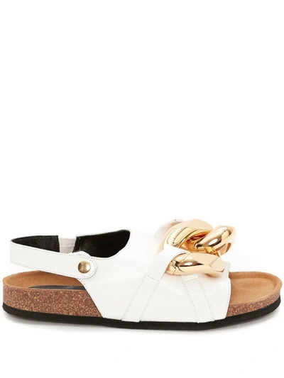 Shop Jw Anderson Chain Flat Sandals In White