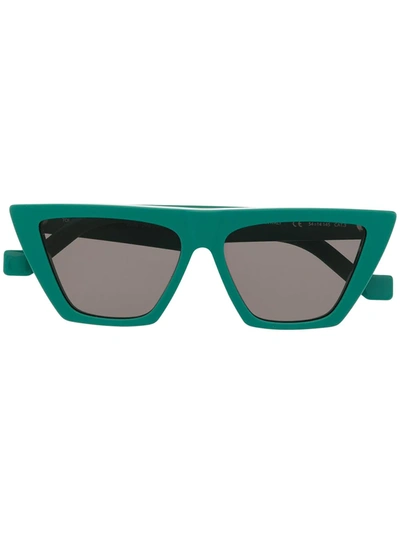 Shop Tol Eyewear Tinted Trapezium Sunglasses In Green