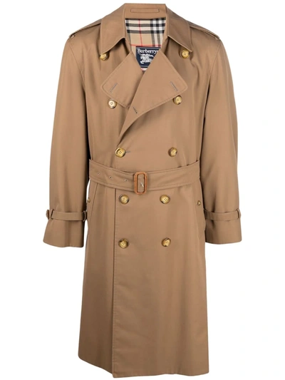 Pre-owned Burberry 1970s Gathered Back Trench Coat In Light Brown