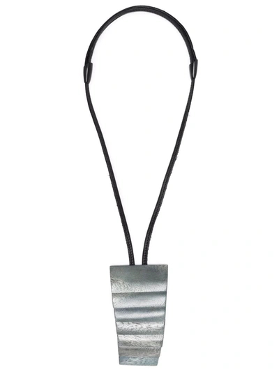 Shop Monies Tiered-wooden Pendant Necklace In Black