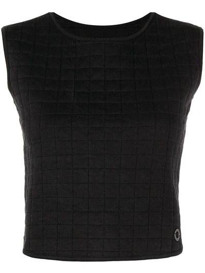 Pre-owned Chanel 1990-2000 Choco Bar Quilted Waistcoat In Black