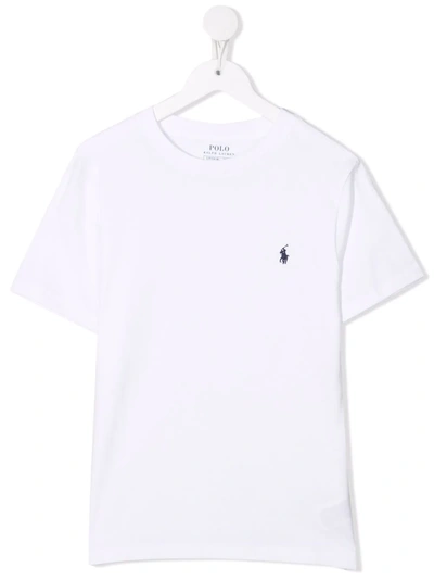 Shop Ralph Lauren Polo Pony-embroidered T-shirt In White