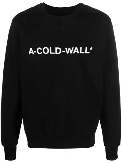 Shop A-cold-wall* Logo-print Cotton Sweatshirt In Black