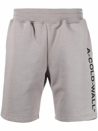 Shop A-cold-wall* Logo-print Track Shorts In Grey