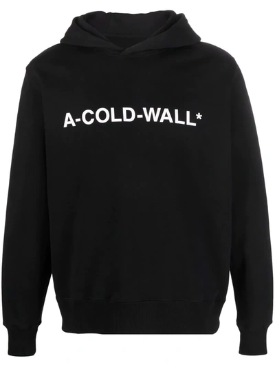 Shop A-cold-wall* Logo-print Hooded Sweatshirt In Black