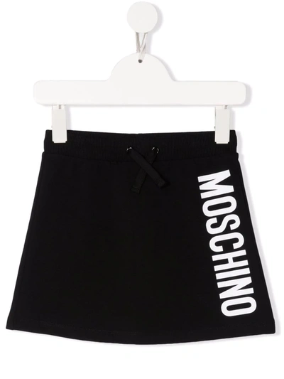 Shop Moschino Logo-print A-line Miniskirt In Black
