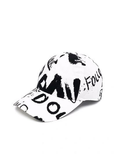Shop Dolce & Gabbana Baseball Hat Graffiti In Black