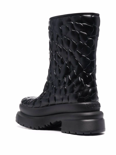 Shop Valentino Black Atelier 03 Rose Edition Rubber Boots