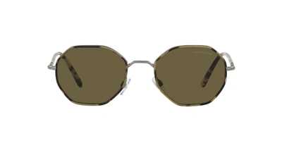 Shop Giorgio Armani Hexagon Frame Sunglasses In Multi