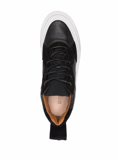Shop Buttero Black Leather Sneakers