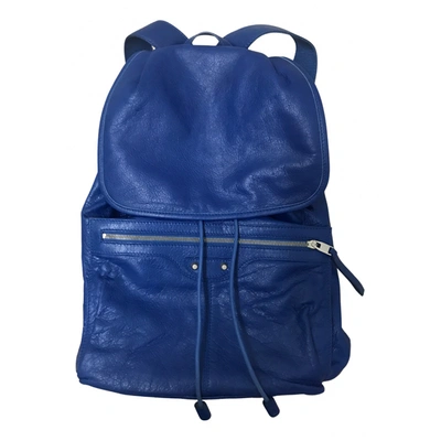 Pre-owned Balenciaga Leather Backpack In Blue