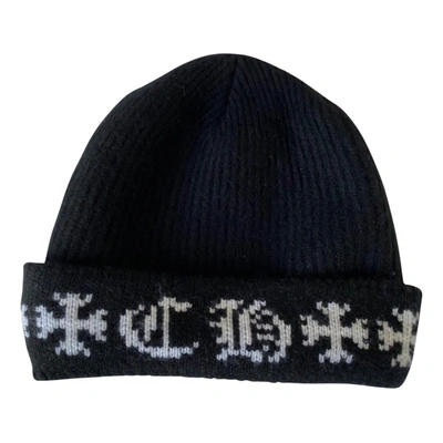 Pre-owned Chrome Hearts Cashmere Beanie In Black