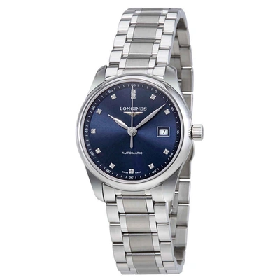Shop Longines Master Collection Automatic Blue Dial Ladies Watch L2.257.4.97.6 In Blue,silver Tone