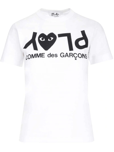 Shop Comme Des Garçons Play Logo Printed T In White