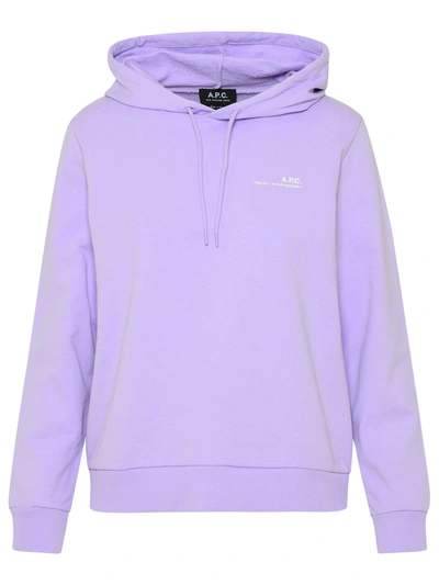 Shop Apc Lilac Cotton Sweatshirt In Violet