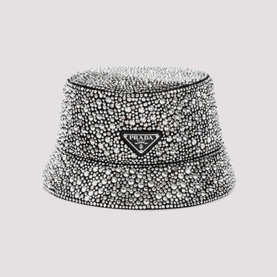 Shop Prada Crystal Degradé Hat In Metallic