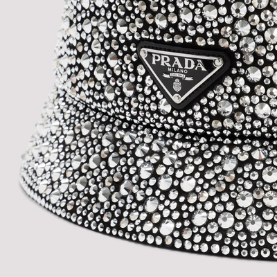 Shop Prada Crystal Degradé Hat In Metallic