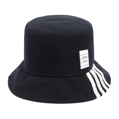 Shop Thom Browne Cotton Bucket Hat In Blue