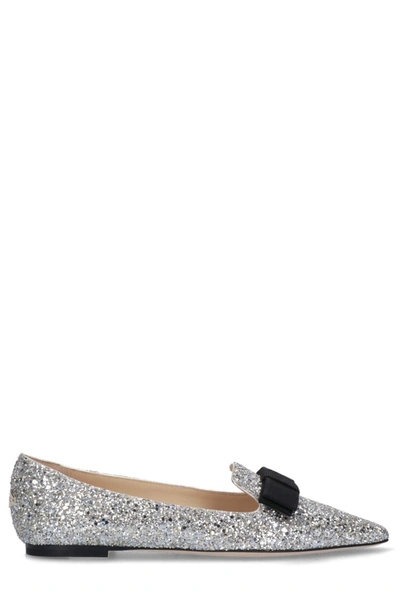 Shop Jimmy Choo Gala Flat Shoes In Silver