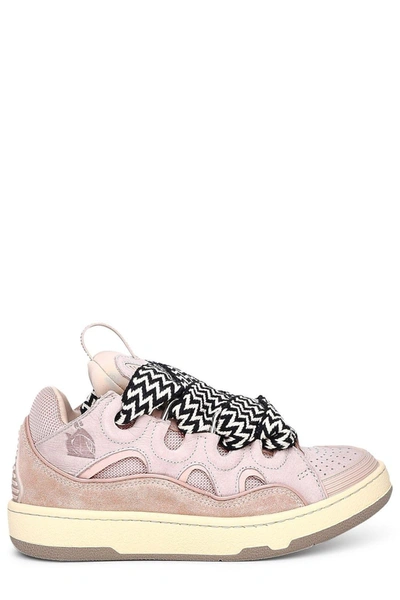 Shop Lanvin Curb Round Toe Sneakers In Pink