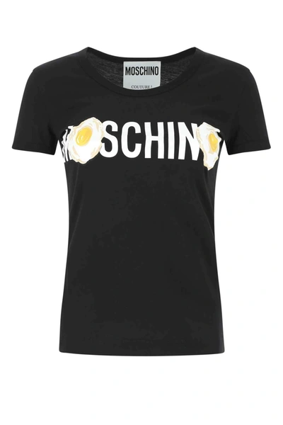 Shop Moschino Logo Printed Crewneck T In Black