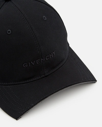 Shop Givenchy Chopped Curved Cotton Cap In Black