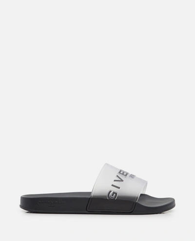 Shop Givenchy Slide Flat Rubber Sandals In White