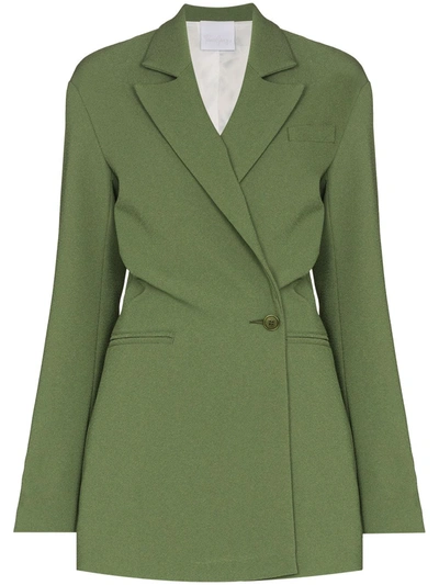 Shop Paris Georgia Francis Double-breasted Blazer In Green