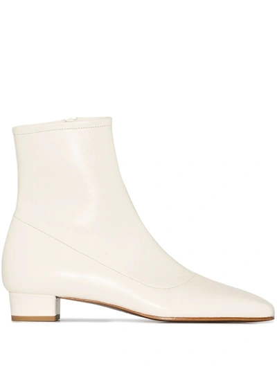 By Far Este 30mm Square-toe Ankle Boots In Neutrals