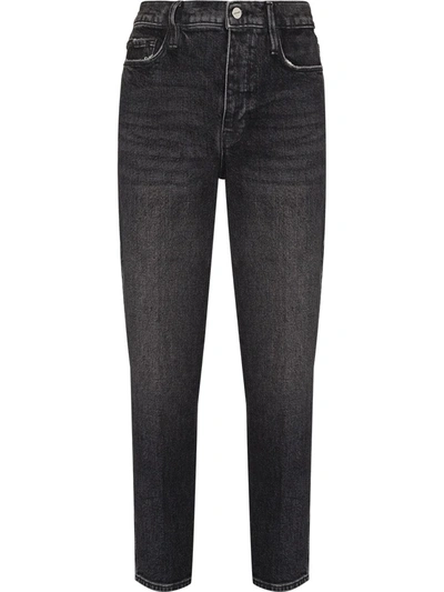 Shop Frame Le Sylvie Cropped Jeans In Black