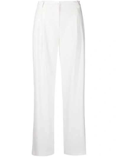 Shop Patrizia Pepe Dart Detail Tailored Trousers In White