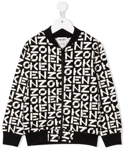 Shop Kenzo Logo-print Two-tone Bomber Jacket In Black