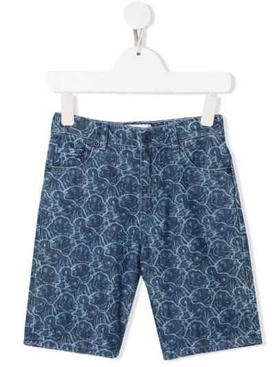 Shop Kenzo Animal-print Shorts In Blue