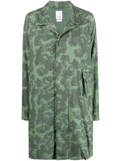 Shop Visvim Camouflage-print Trench Coat In Green