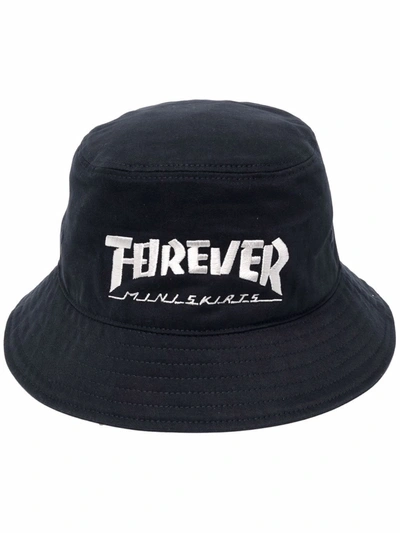 Shop Kapital Forever-embroidered Bucket Hat In Blue