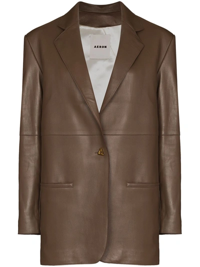 Shop Aeron Mercedes Single-breasted Blazer In Brown