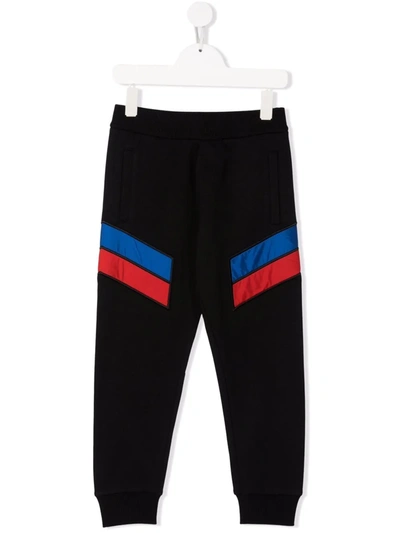 Shop Moncler Panelled Logo-patch Joggers In Black