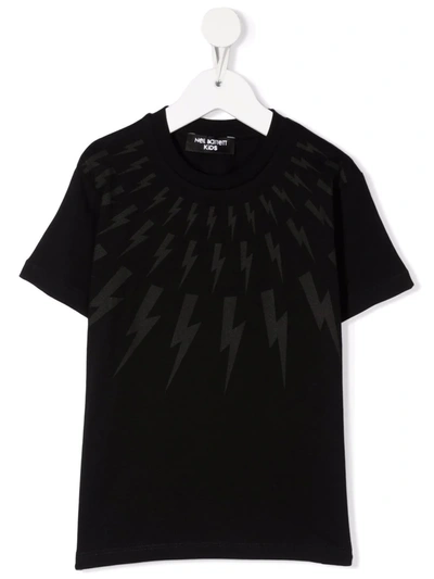 Shop Neil Barrett Logo-print Cotton T-shirt In Black