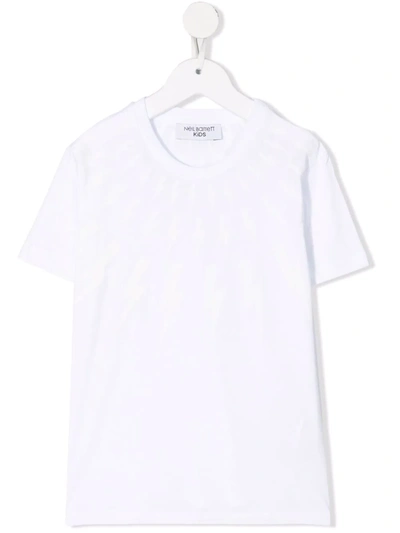 Shop Neil Barrett Logo-print Cotton T-shirt In White